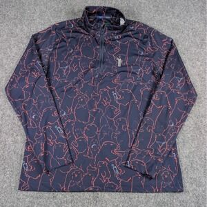 William Murray Chip Shot 1/4‎ Zip Pullover Mens Medium Navy Gopher AOP Golf